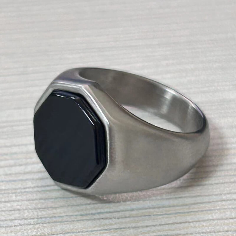 Classic Octagon Stainless Steel Ring