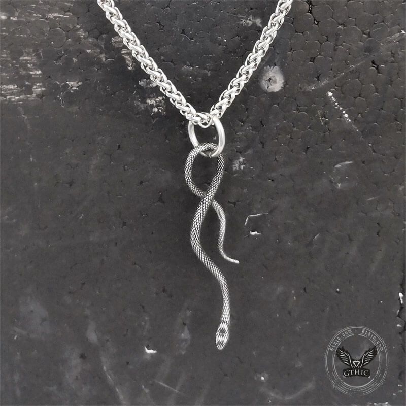Coiled Snake Stainless Steel Animal Pendant