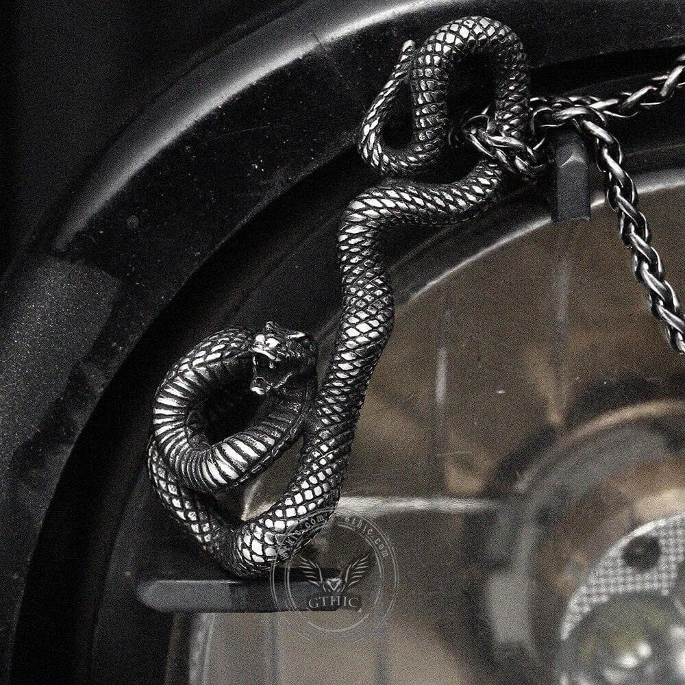 Coiled Snake Stainless Steel Pendant