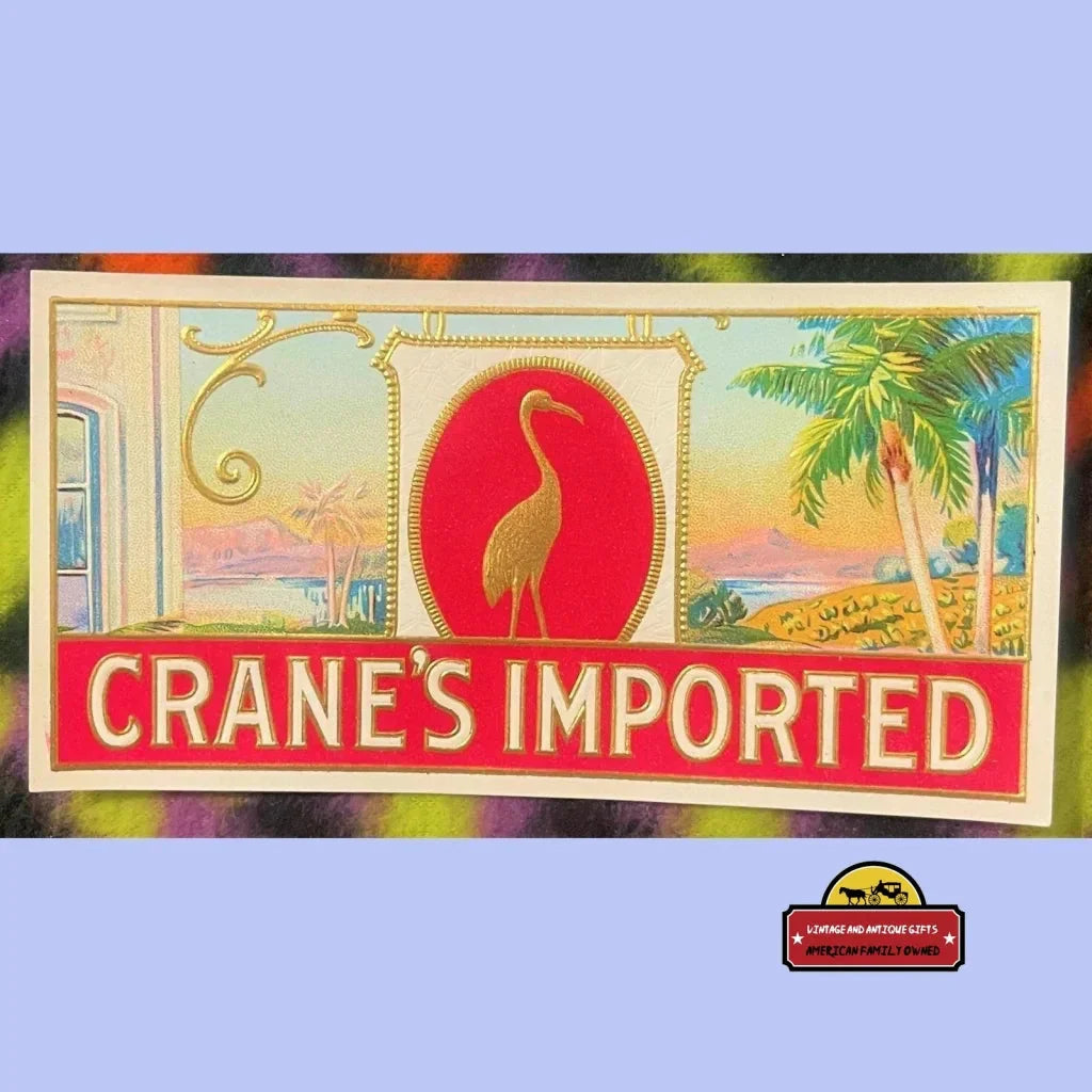 Rare Antique Embossed Cigar Labels from Crane's Indianapolis