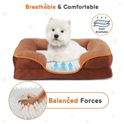 ComfyPet Orthopedic Memory Foam Bed - Medium Brown