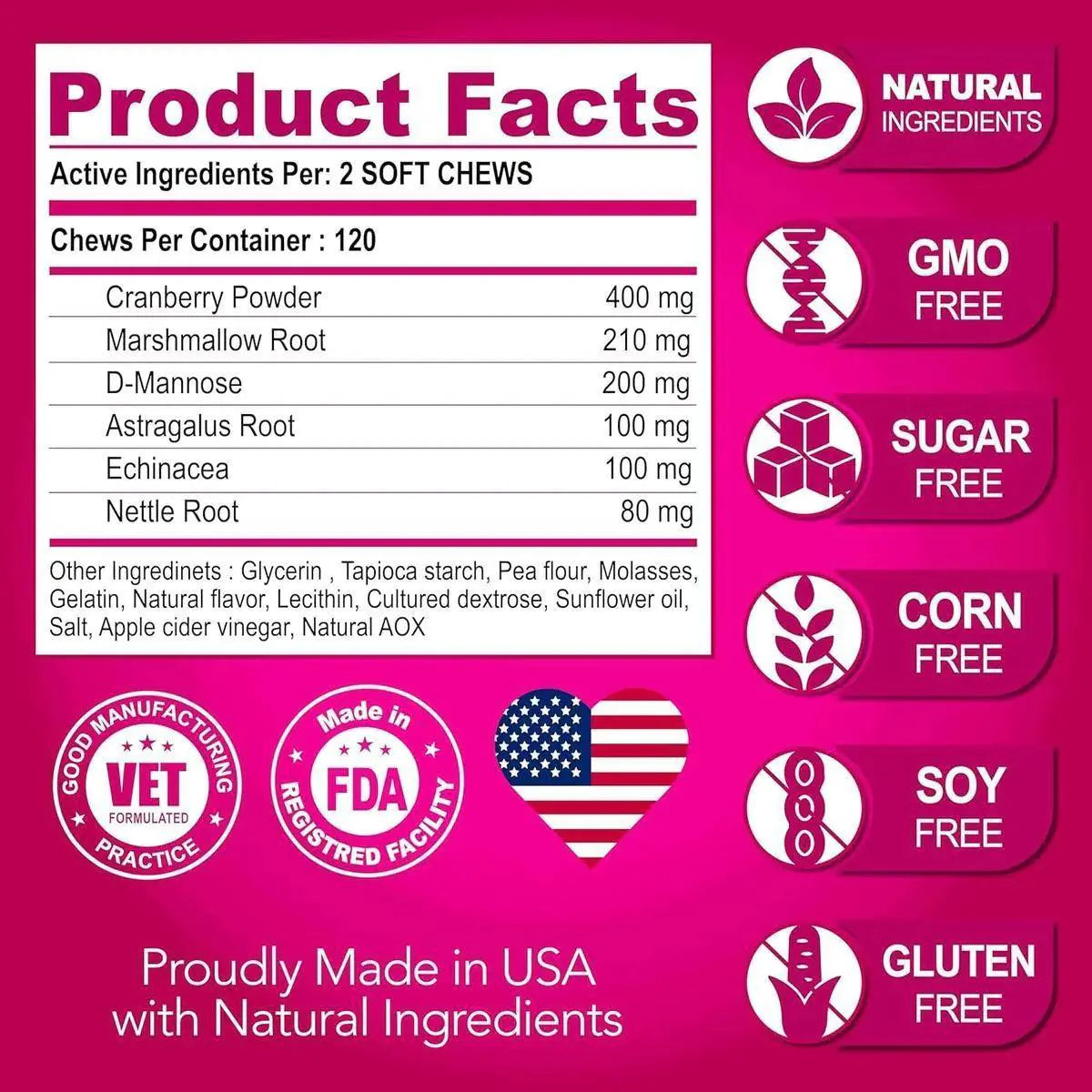 Cranberry Dog UTI & Bladder Control Chews