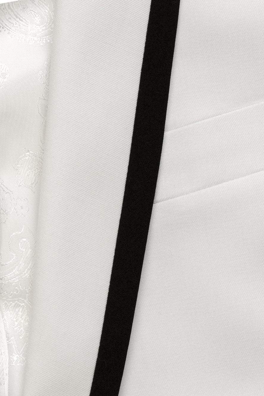 "Crew" White Tuxedo Jacket Shawl (Separates)-3