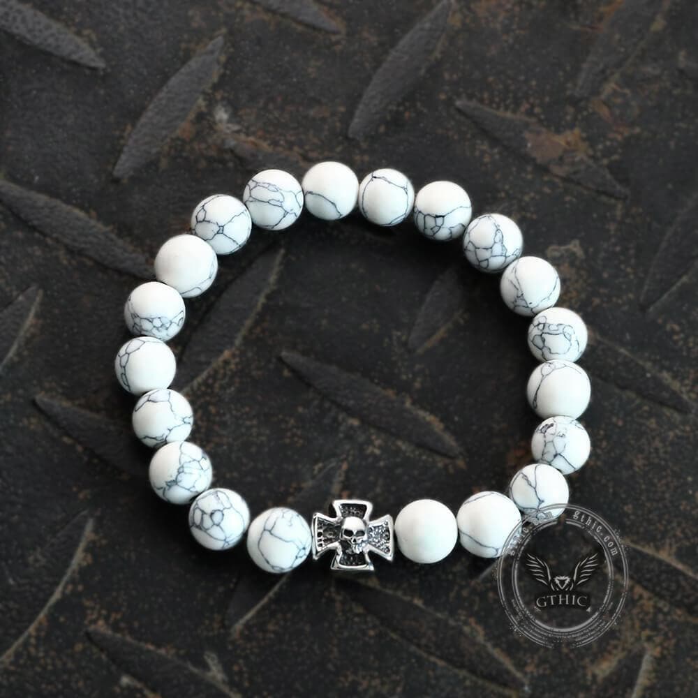 Cross Skull Turquoise Stainless Steel Bracelet
