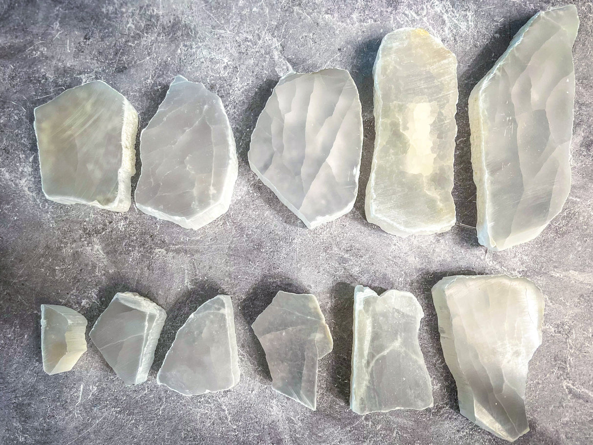 Polished Selenite, Ulexite, TV Stone - Selenite Plate