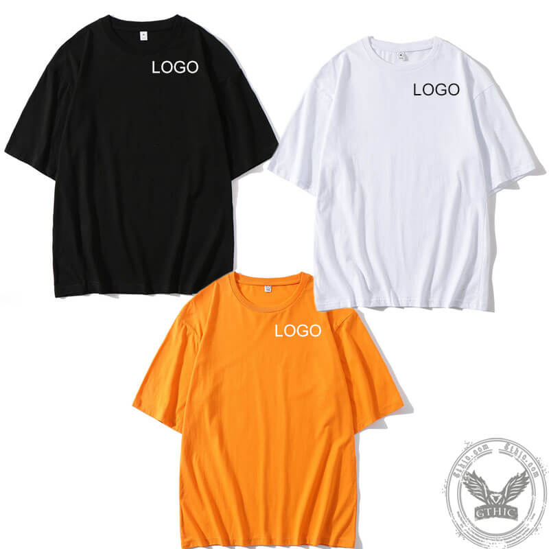 Camiseta de algodón con hombros caídos y estampado personalizado