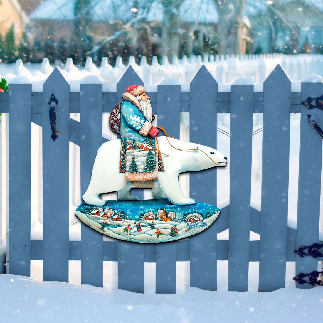 Decoración navideña para puerta con Papá Noel y oso polar de G. DeBrekht - Decoración navideña con Papá Noel y muñeco de nieve - 8116382H