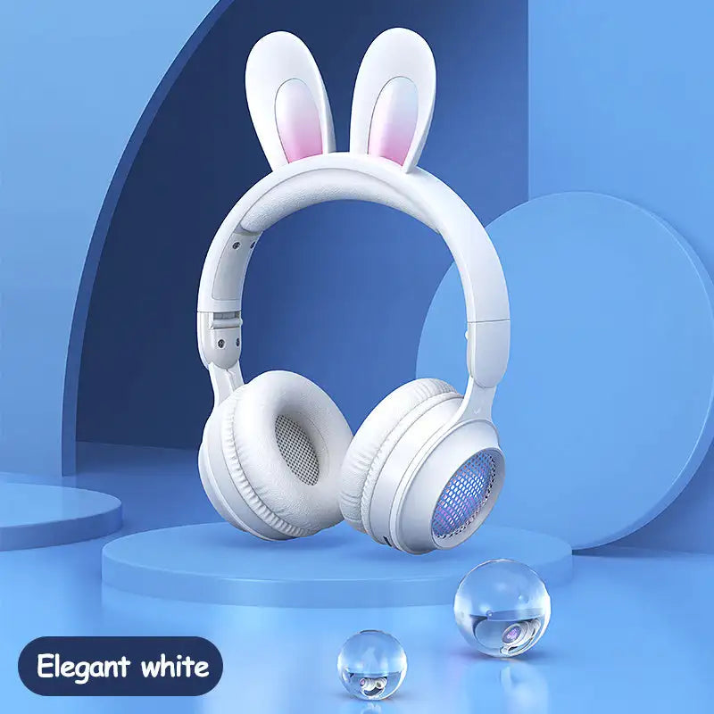 Rabbit Ear Headphones Wireless Luminous Extendable Wheat Headphones - Lootquake