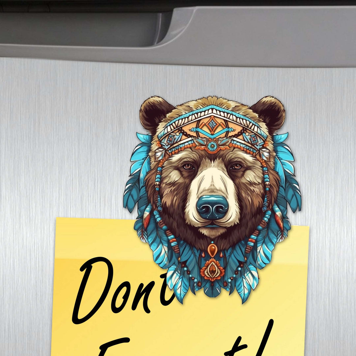 Mystical Bears Decorative Wooden Magnets Set of 6 by G. Debrekht - Wildlife Decor - 8090120G-S6