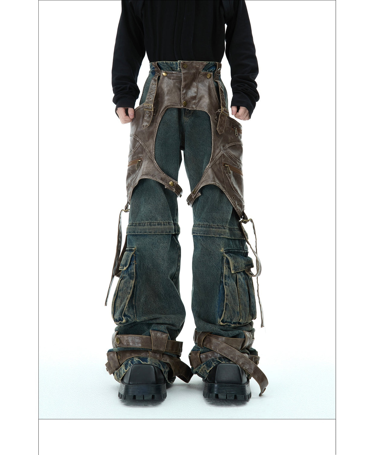 Retro Deconstructed Jeans Men's Detachable Stitching - Lootquake