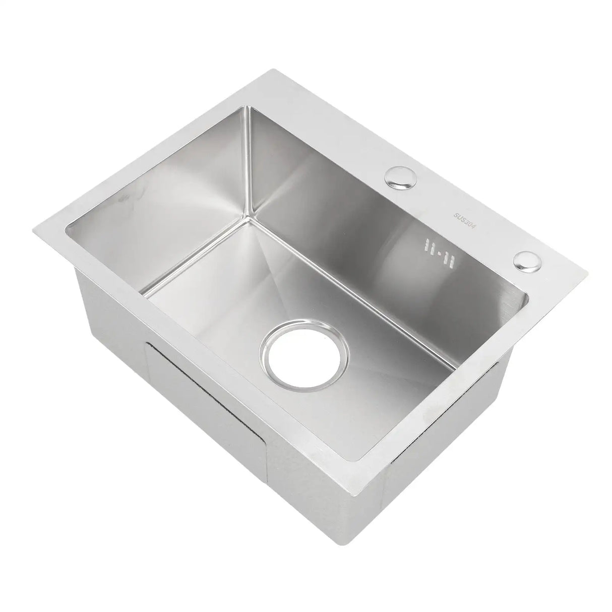 Single Basin Sink Set with Drainer, Stainless Steel Vegetable Washing Sink and Hose - Lootquake