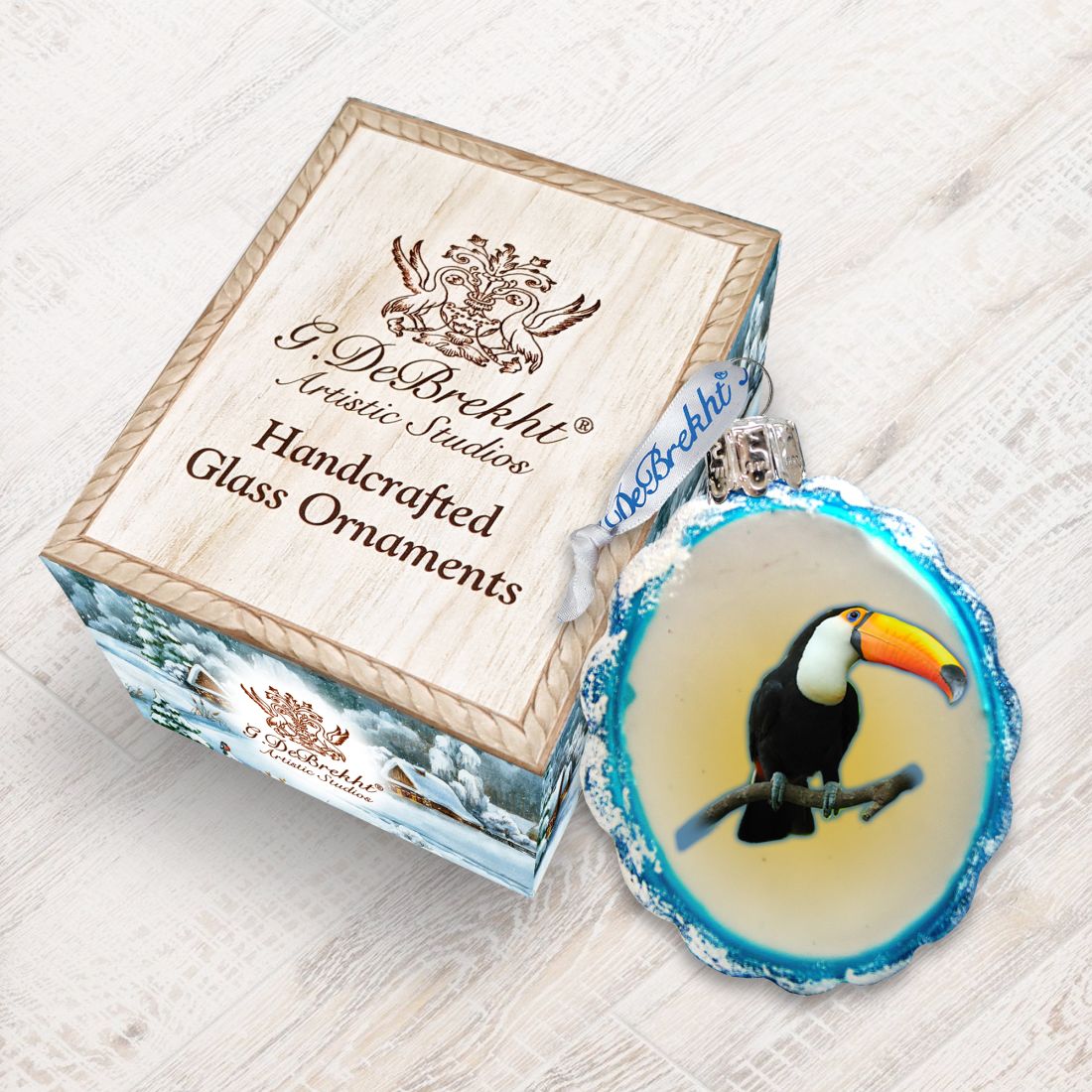 Birds Mercury Glass Ornament by G. DeBrekht - Coastal Holiday Decor - 776284