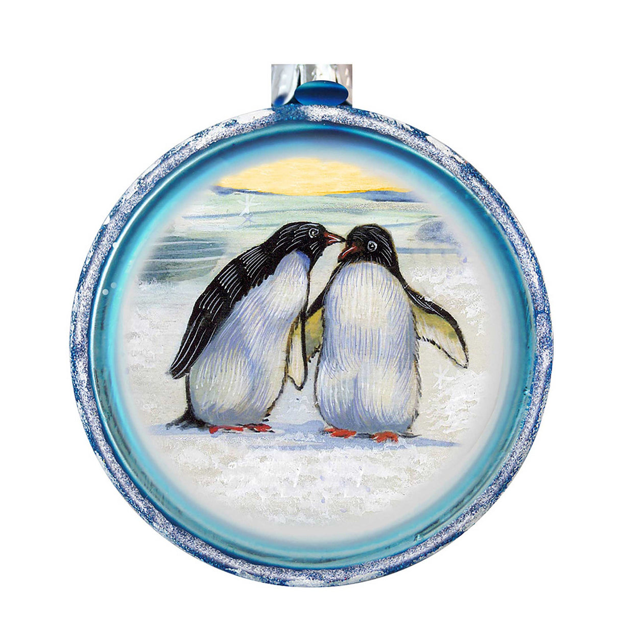 Adorno de cristal con pingüinos de G. DeBrekht - Decoración navideña con temática de vida silvestre - 764-015