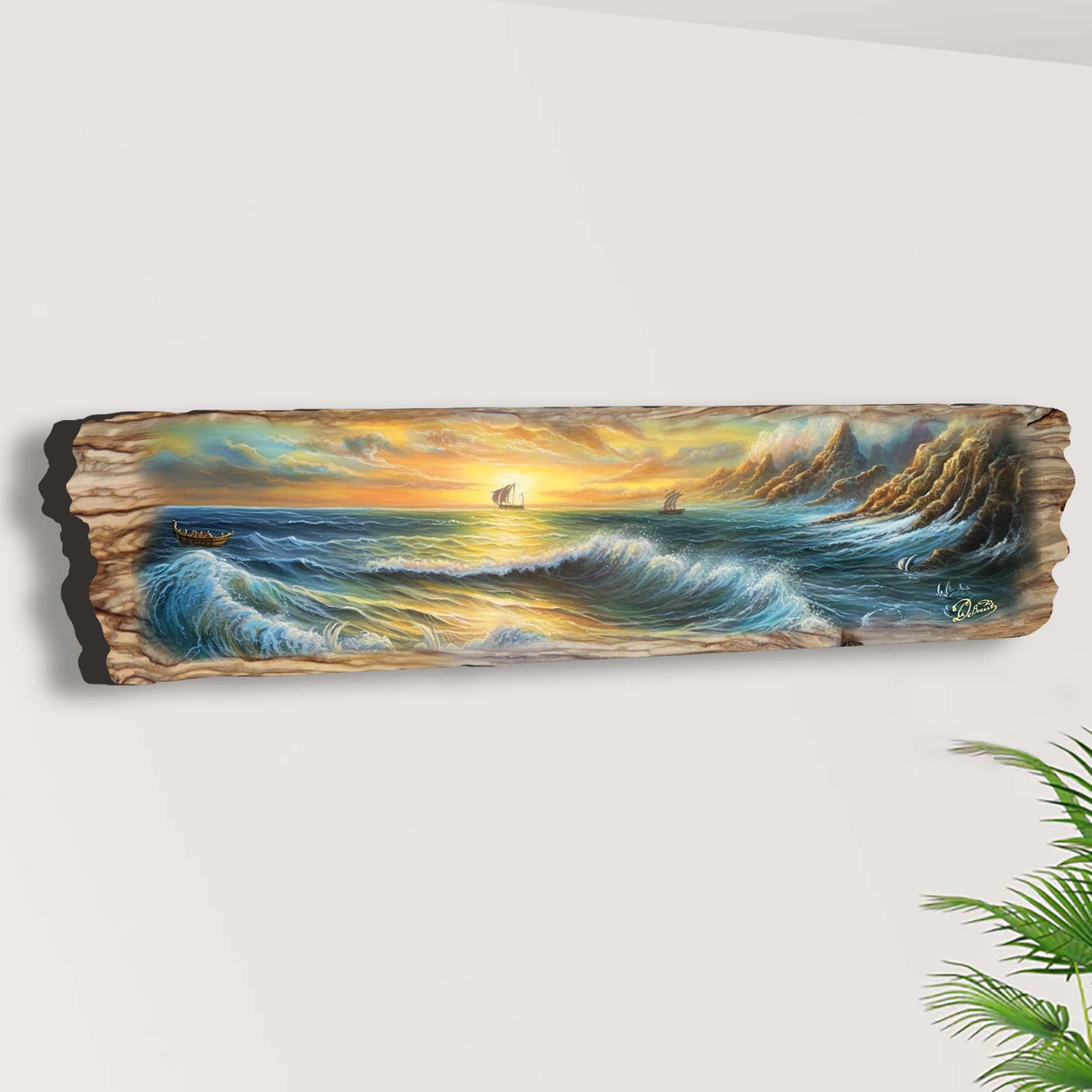 Wave Symphony Wooden Wall Art by G. DeBrekht Coastal Decor - 8491113W