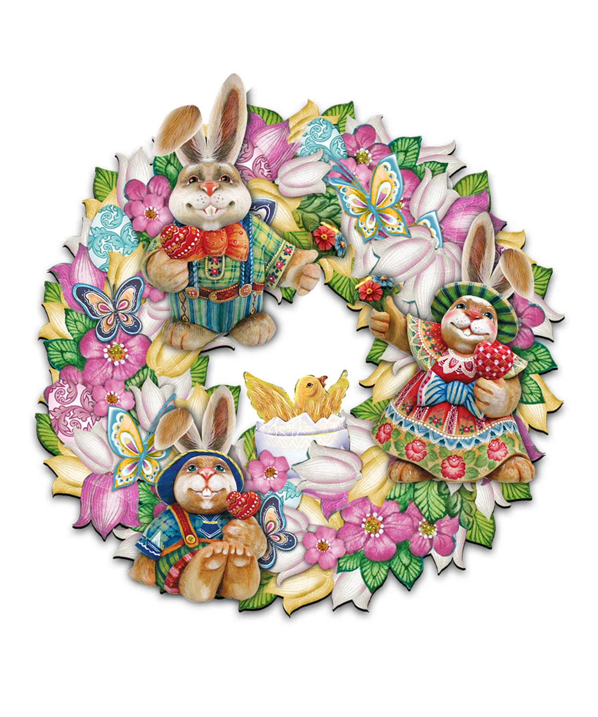 Easter Family Holiday Door Wreath by G. DeBrekht - Easter Spring Decor - 8185301-3H