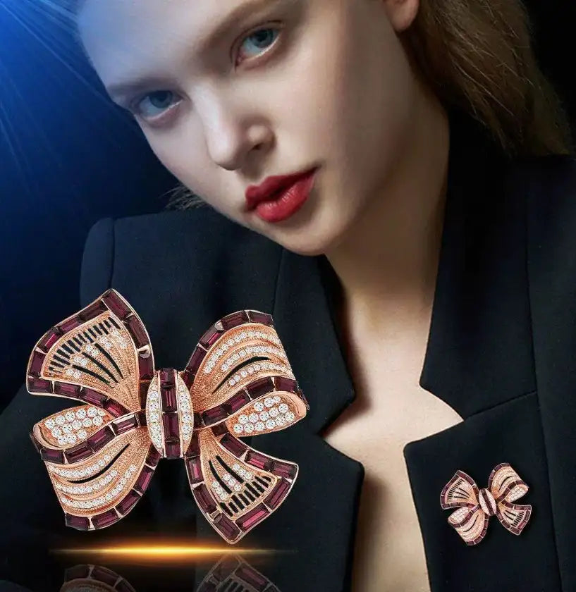 Luxury Purple Alloy Bow Brooch With High-end Feel - Lootquake