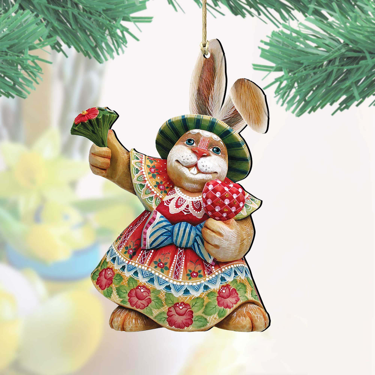 Mamie Bunny Wooden Ornaments Easter by G. DeBrekht - Easter Spring Decor - 8154421