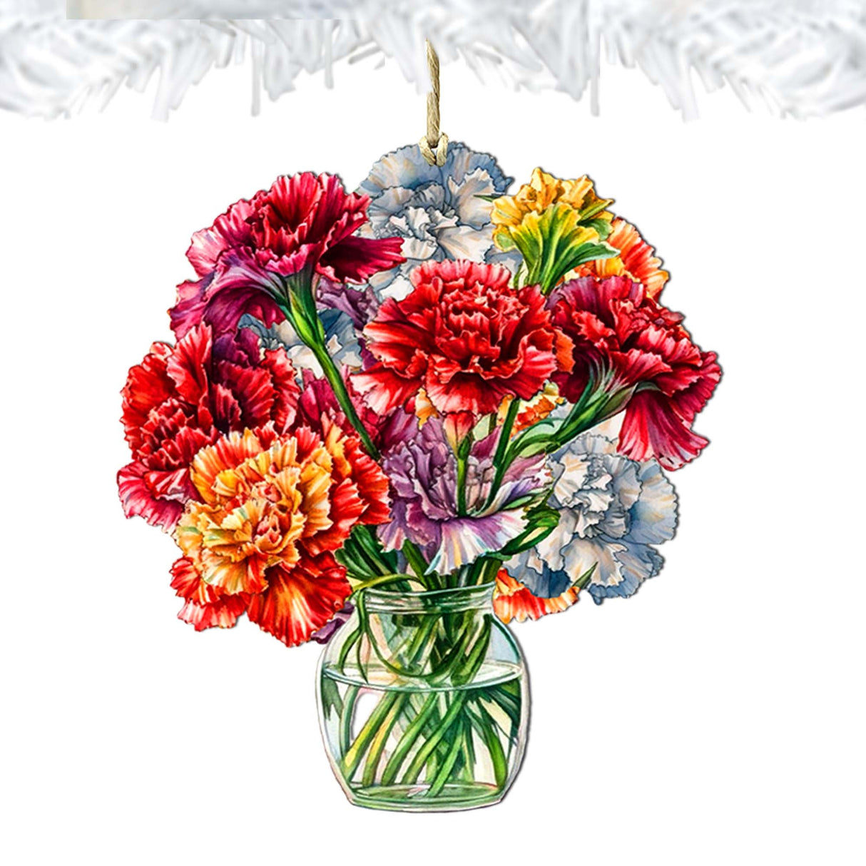 Flowers in the Vase Wooden Ornaments by G. Debrekht - Love Family Decor - 8688317