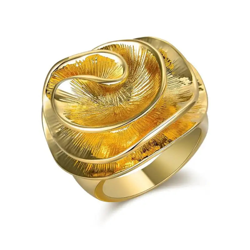 Creative Irregular Flower Ring Copper 18K Gold Women's - Lootquake