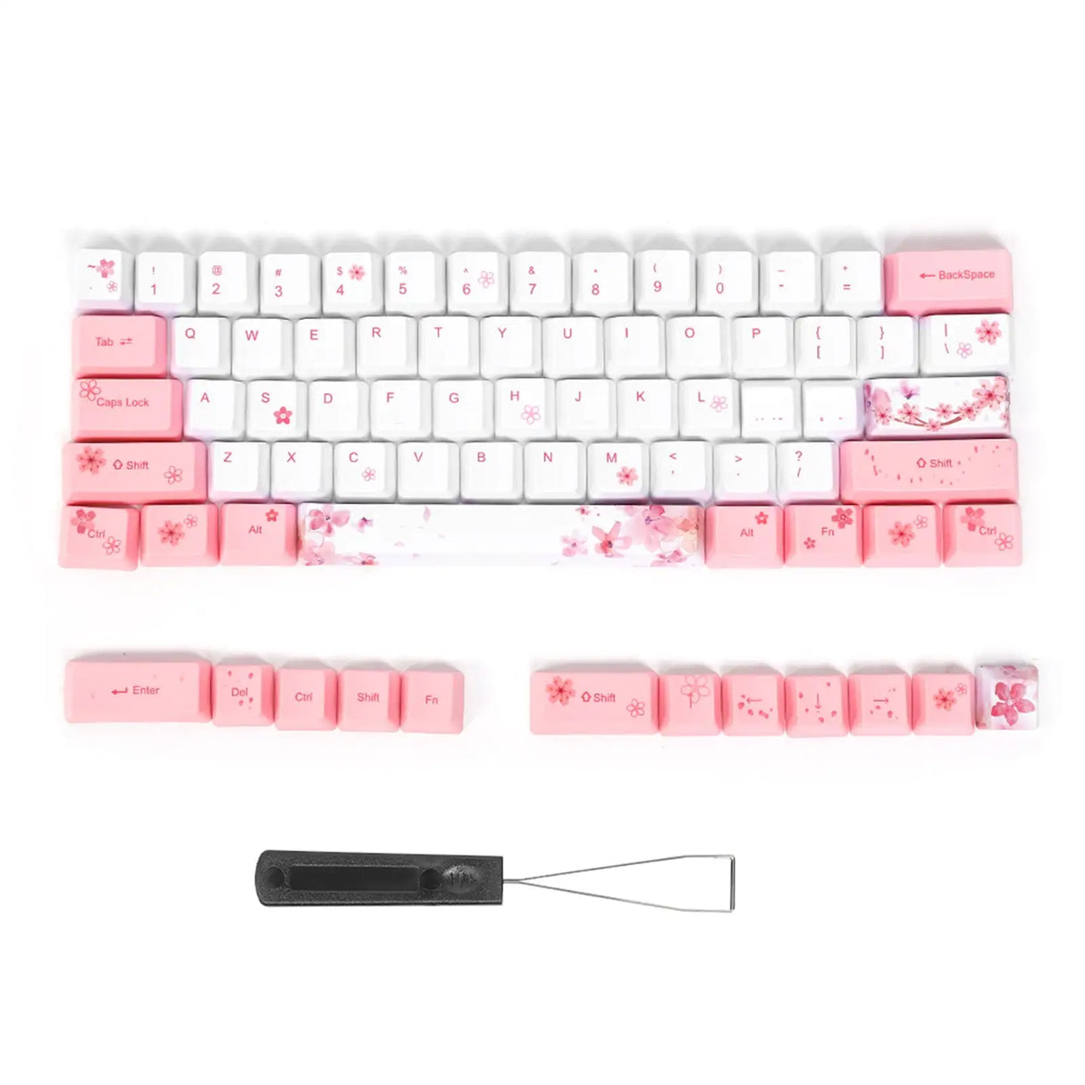 PBT Mechanical Keycaps with Cherry Blossom Design - Lootquake