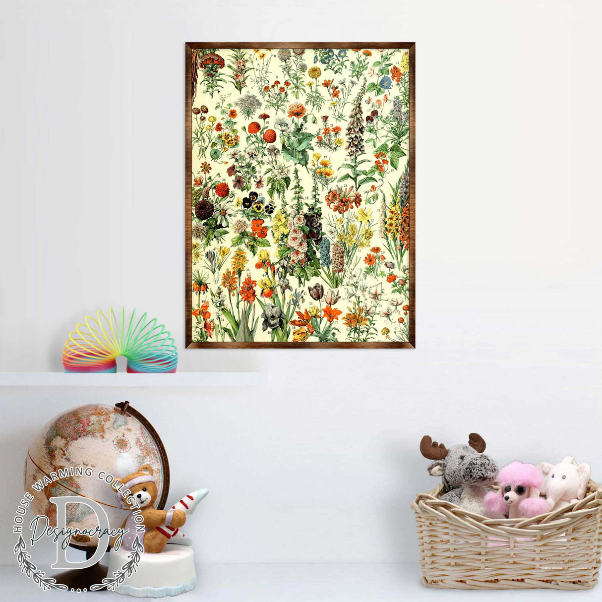 Flowers Montessori Wooden Poster - Homeschool I Educational Poster - Classroom Decor - Aesthetic - 310222