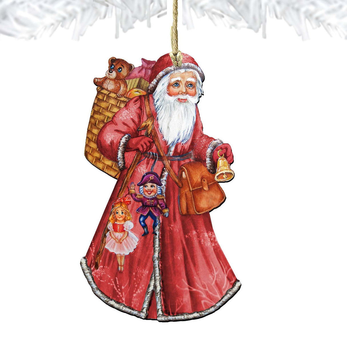 Adornos navideños de madera de San Nicolás de G. DeBrekht - Decoración navideña de Papá Noel y muñeco de nieve - 8124120