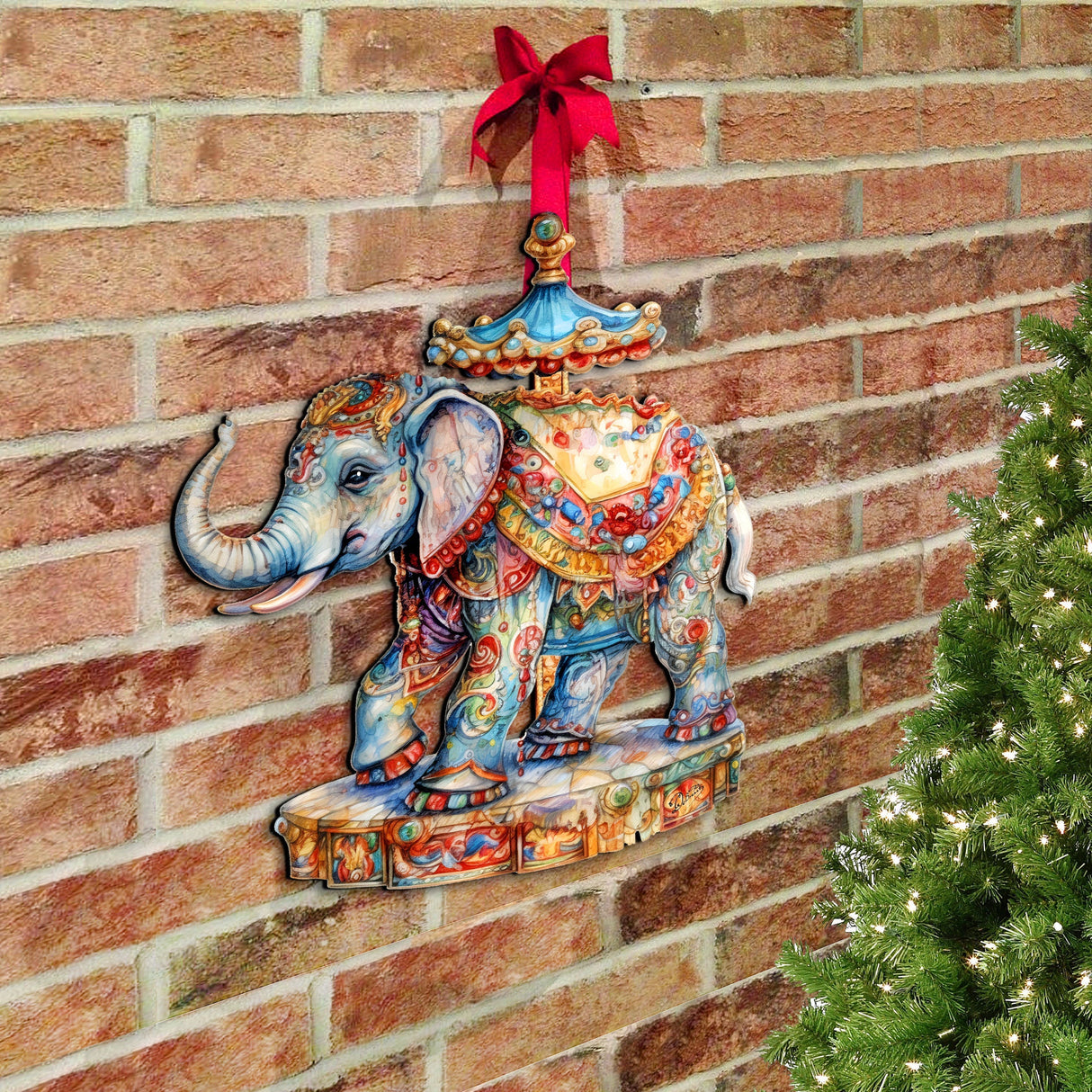 Carousel Elefant Holiday Door Decor by G. Debrekht - Christmas Decor - 8611029H