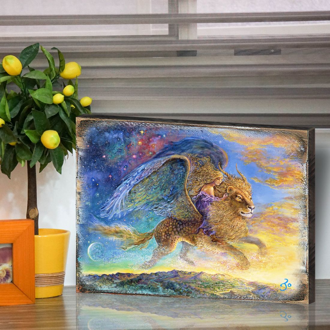 ¿Adónde vamos? Mi preciosa fantasía. Arte mural de madera de Josephine Wall - Decoración de fantasía - 852142-JW