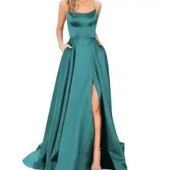Solid Color Long Slimming And Shoulder Hollow Girlfriends Fashion Bridesmaid Party Dress - Lootquake