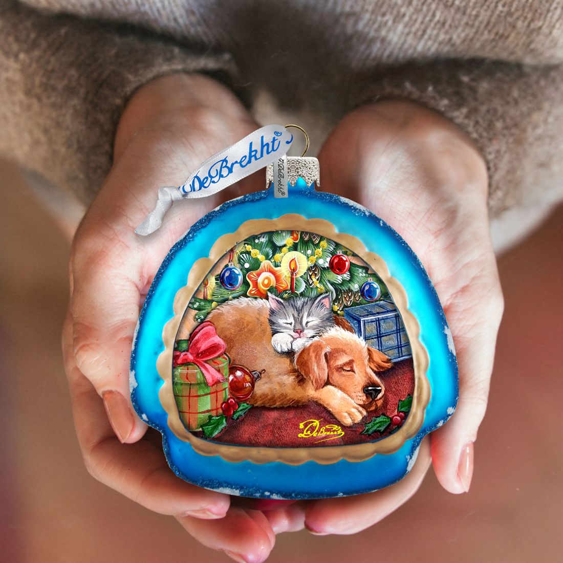 Adorno de cristal "Amigos peludos" de G. DeBrekht - Decoración navideña - 756-016