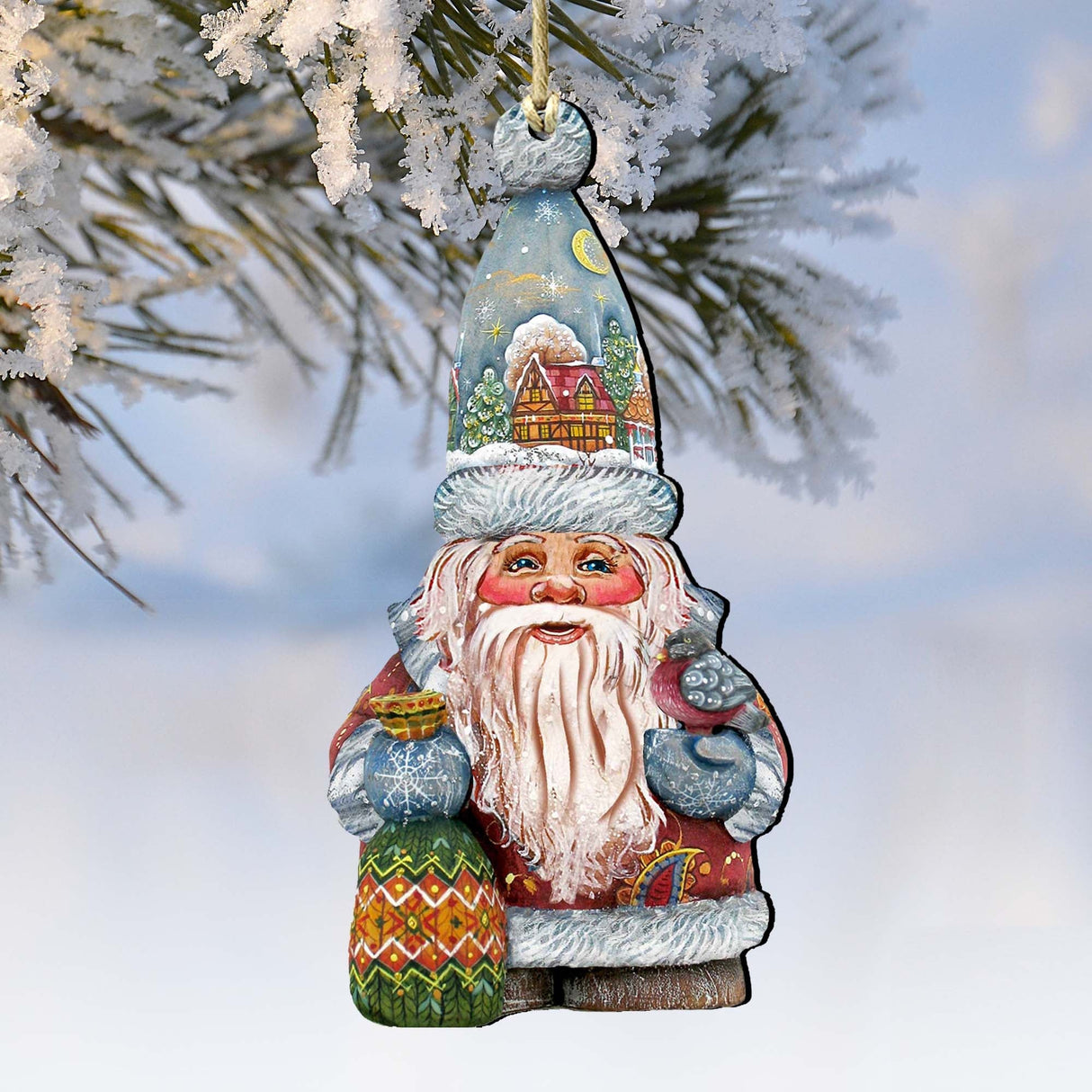 First Noel Christmas Wooden Ornaments by G. DeBrekht - Christmas Santa Snowman Decor - 8116410
