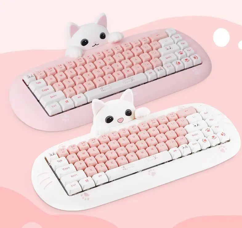 Wireless Bluetooth E-sports Games Cute Mini Office Mechanical Keyboard - Lootquake