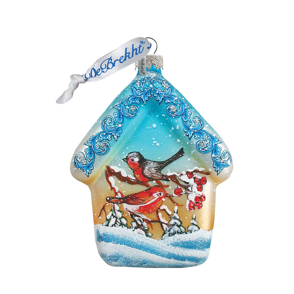 Adorno de vidrio de mercurio de la Casa Red Robin de G. DeBrekht - Decoración navideña con vida silvestre - 739422