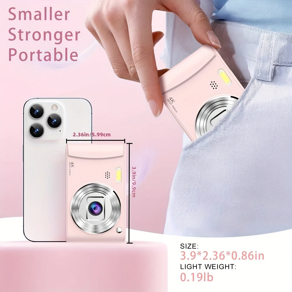 Digital Zoom1080P HD Digital Camera - 2.4" Rechargeable Camera, 800mAh, Equipped With A 32GB SD Card, Support For Vlog, Selfie, Photography, Video Recording, Webcam, Digital Camera Suitable For Beginners/Youngest, Perfect Gif