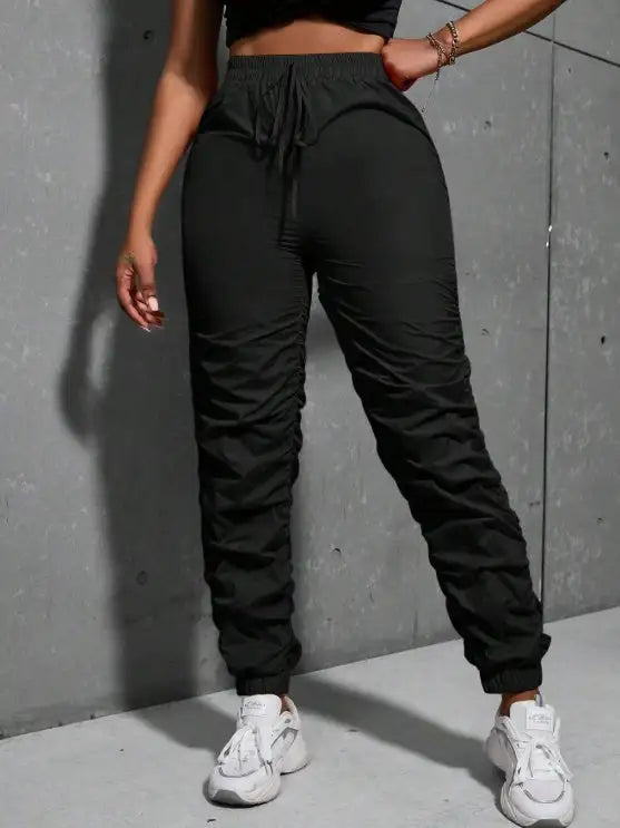 Women's Solid Color Lace Up Comfortable And Fashionable Versatile Pants - Lootquake