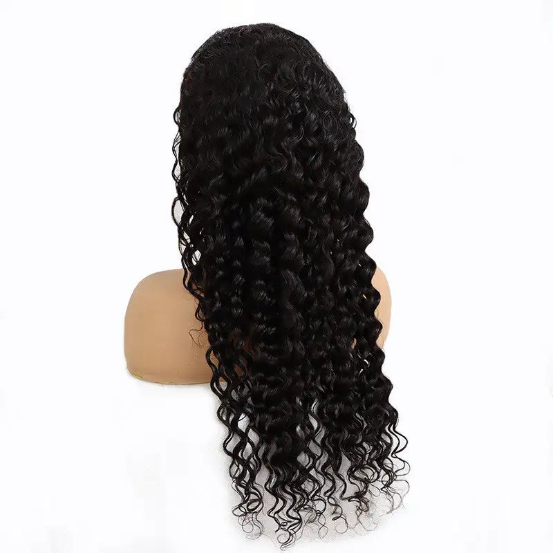 Real Person Wig 13 4 Lace Deep Rolled Wavy Human Hair Wig Natural Hair - Lootquake