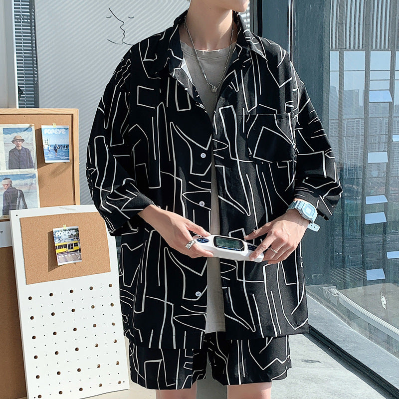 Shirt Five-point Pants Ice Silk Suit - Lootquake