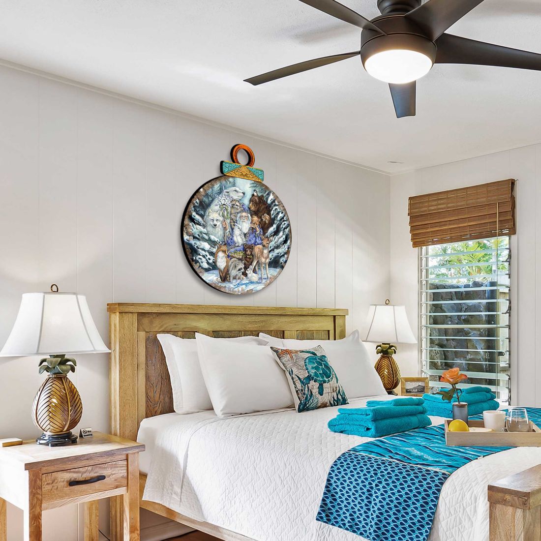 Colgador de pared "Reuníos en paz, Papá Noel" de J. Bergsma - Decoración navideña - 8591968H-JB