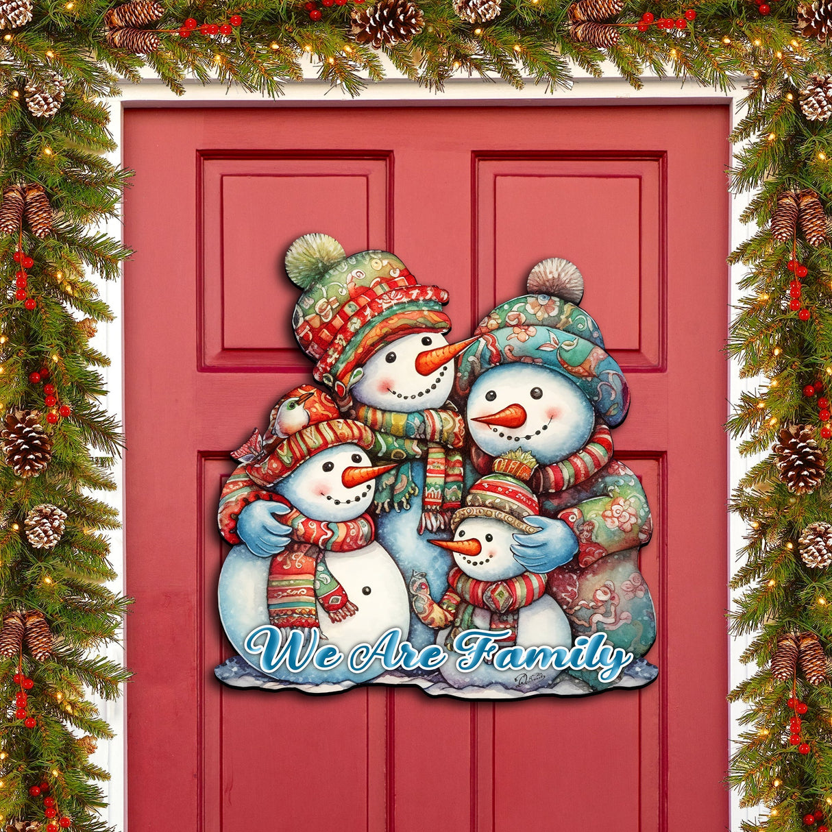 Decoración navideña para la puerta con muñeco de nieve de G. Debrekht - Decoración navideña - 8611057H