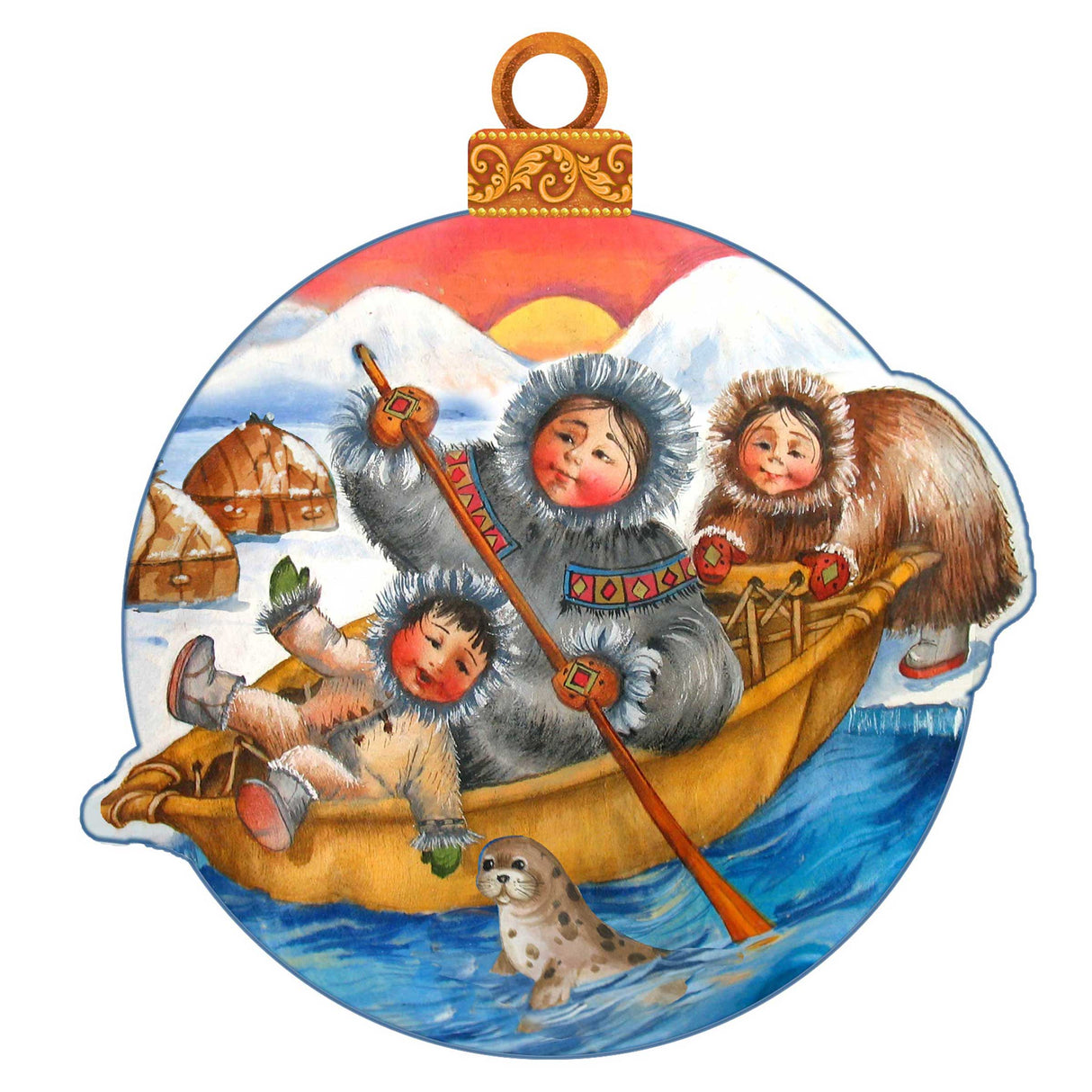 North Pole Santa Christmas Door Decor by G. DeBrekht - Christmas Santa Snowman Decor - 8117418H