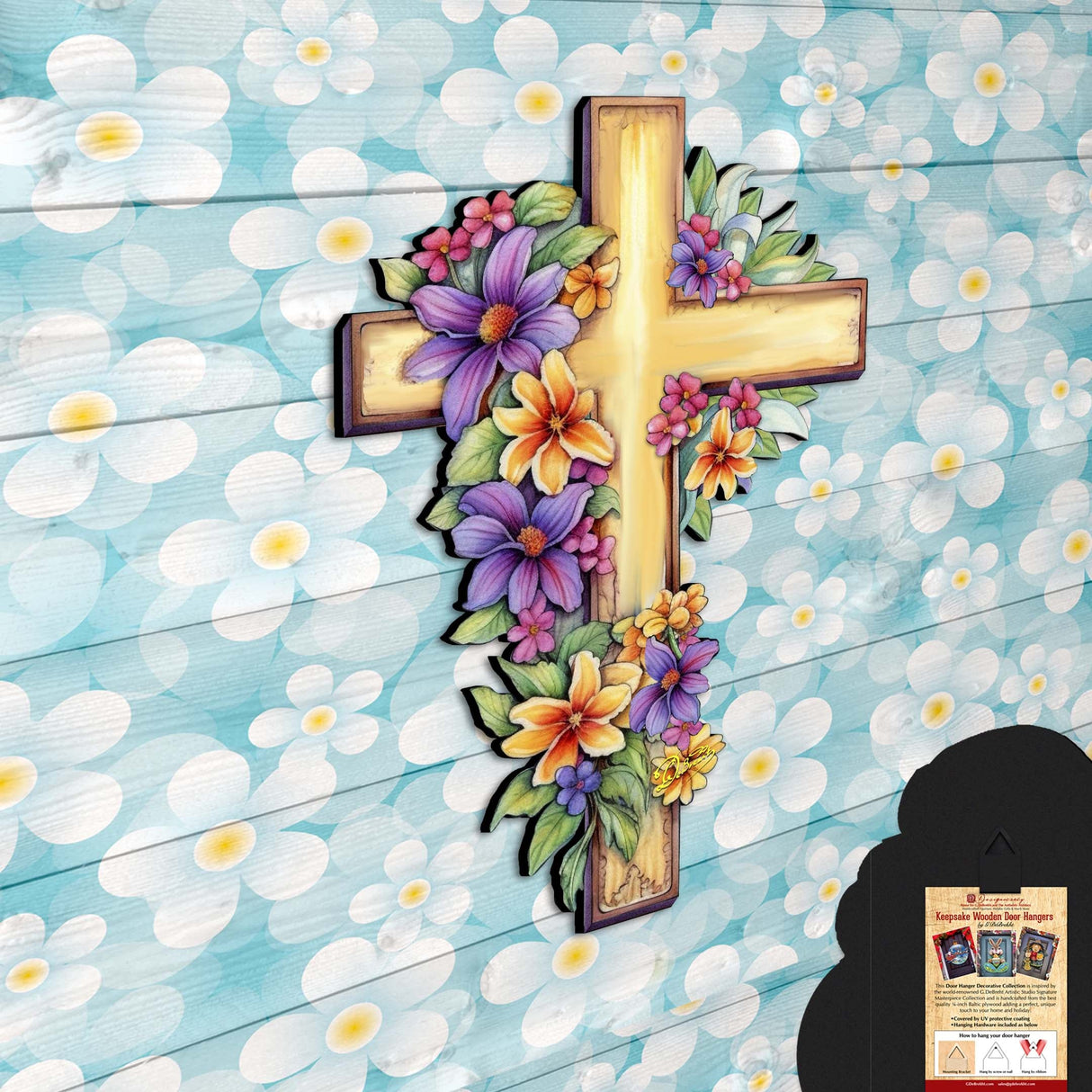 Garden Serenity Cross Holiday Door Decor by G. Debrekht - Easter Spring Decor - 8688168H