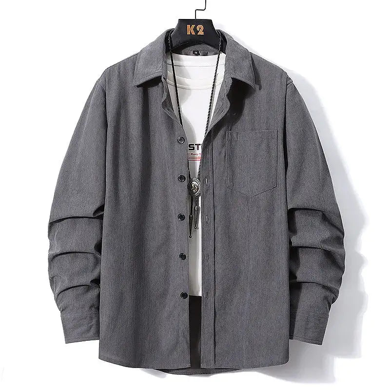 European Size Long Sleeve Shirt Men's Corduroy - Lootquake