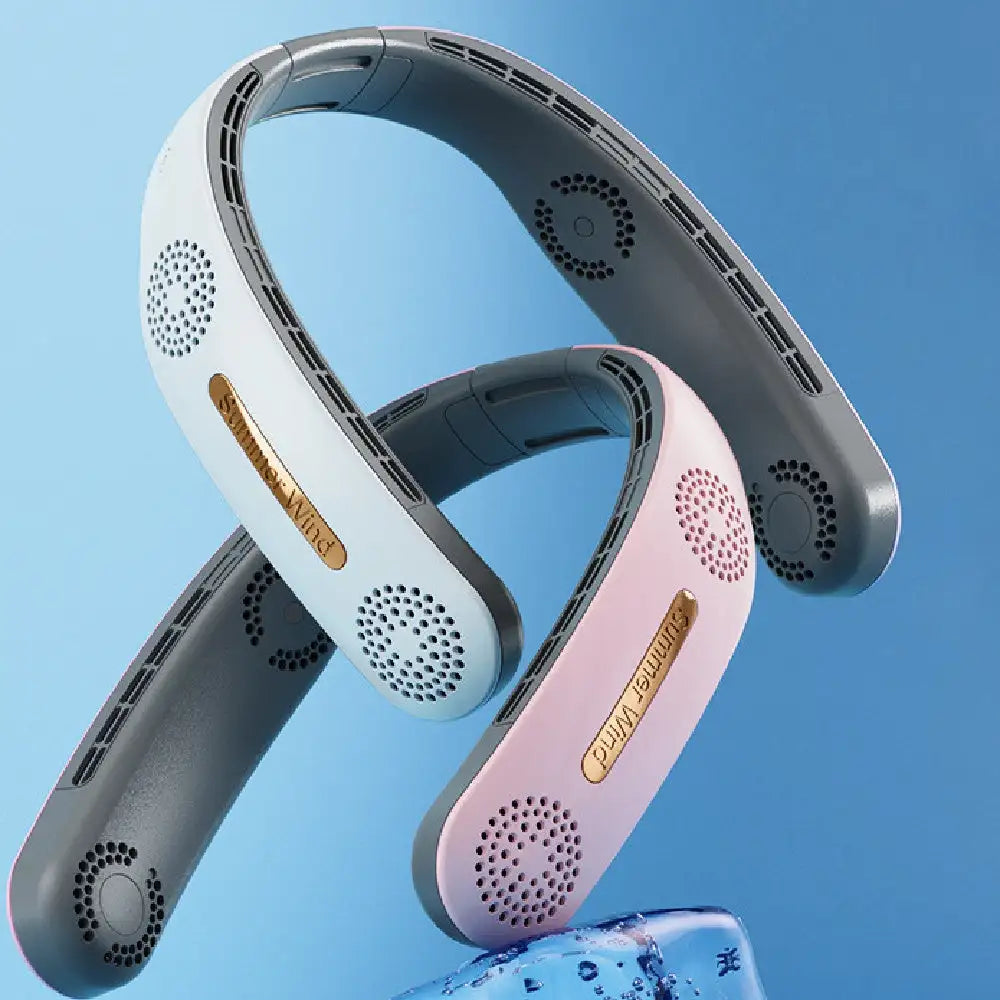 Lazy Mute Outdoor Sports USB Folding Leafless Hanging Neck Electric Fan - Lootquake