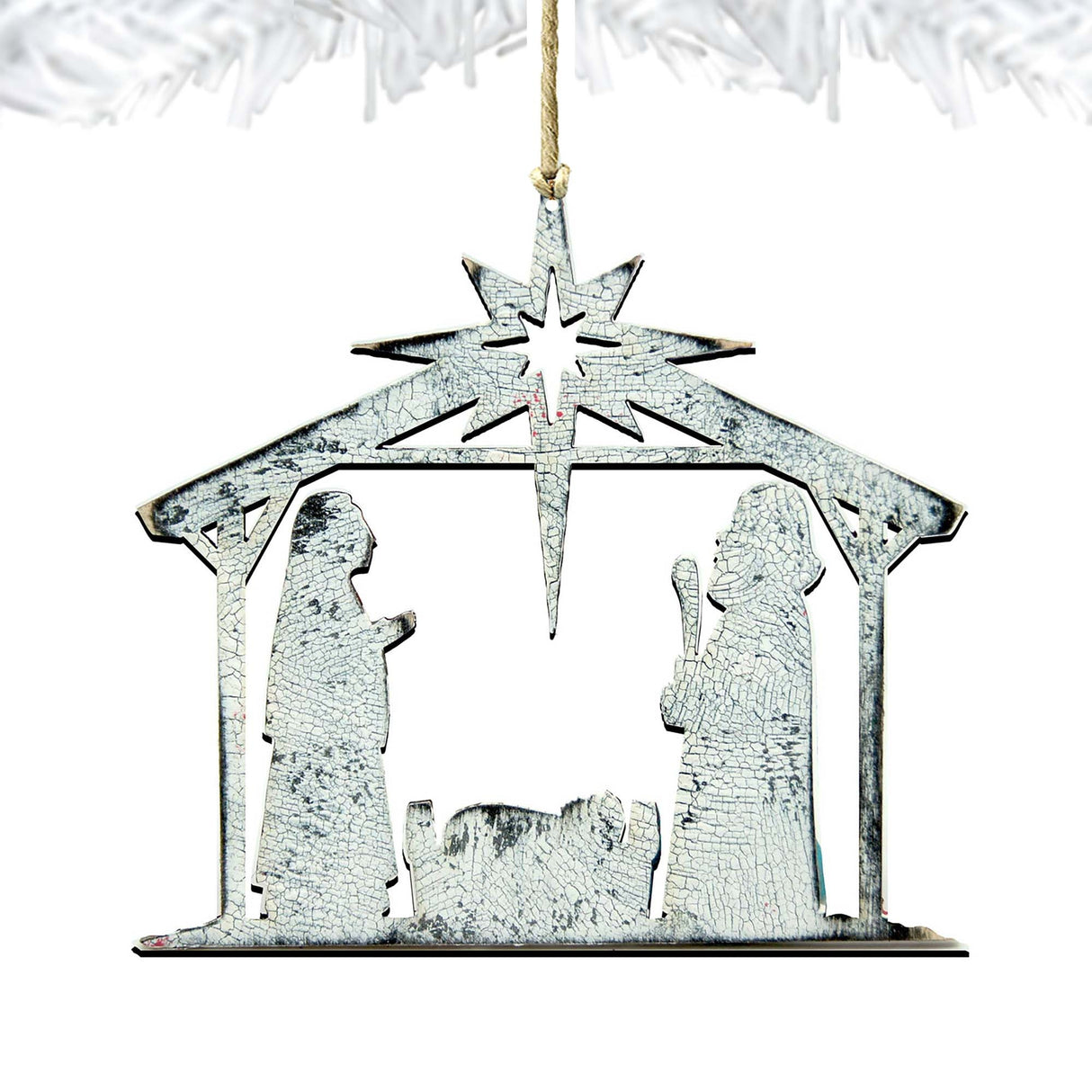 Adornos rústicos de madera para el Nacimiento con forma de estrella de G. DeBrekht - Decoración navideña - 8198851