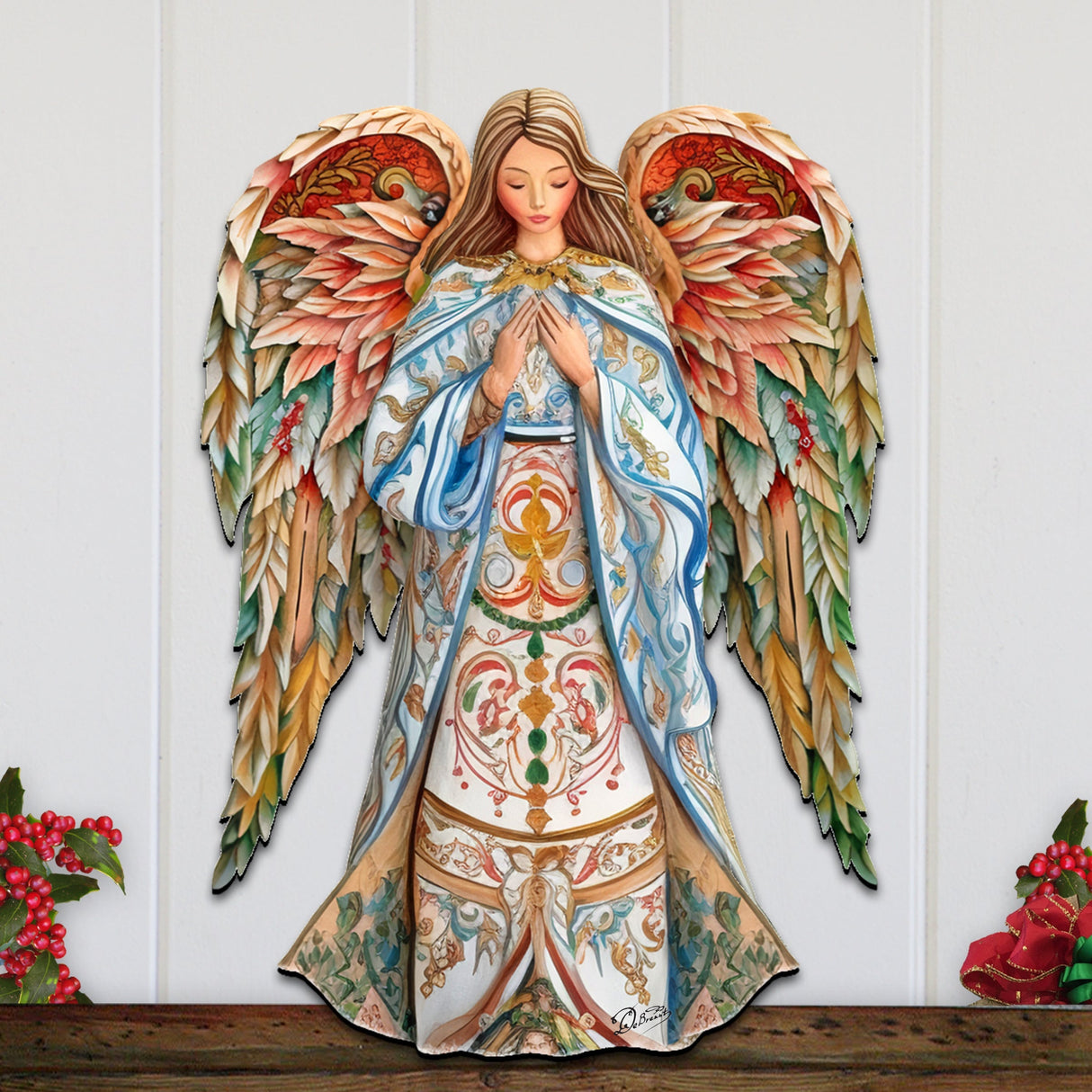 Elegant Angel of Hope Holiday Door Decor by G. Debrekht - Nativity Holiday Decor - 8611073H