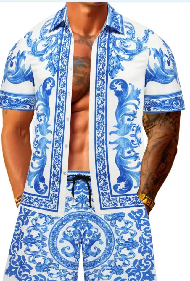 Fashion 3D Digital Printing Hawaiian Vacation Shirt Shorts - Lootquake