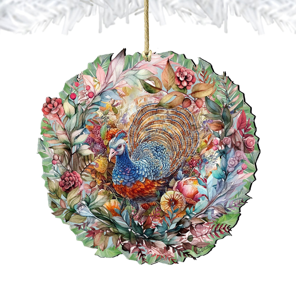 Adornos de madera con forma de corona de pavo para Acción de Gracias, de G. Debrekht - 8611083