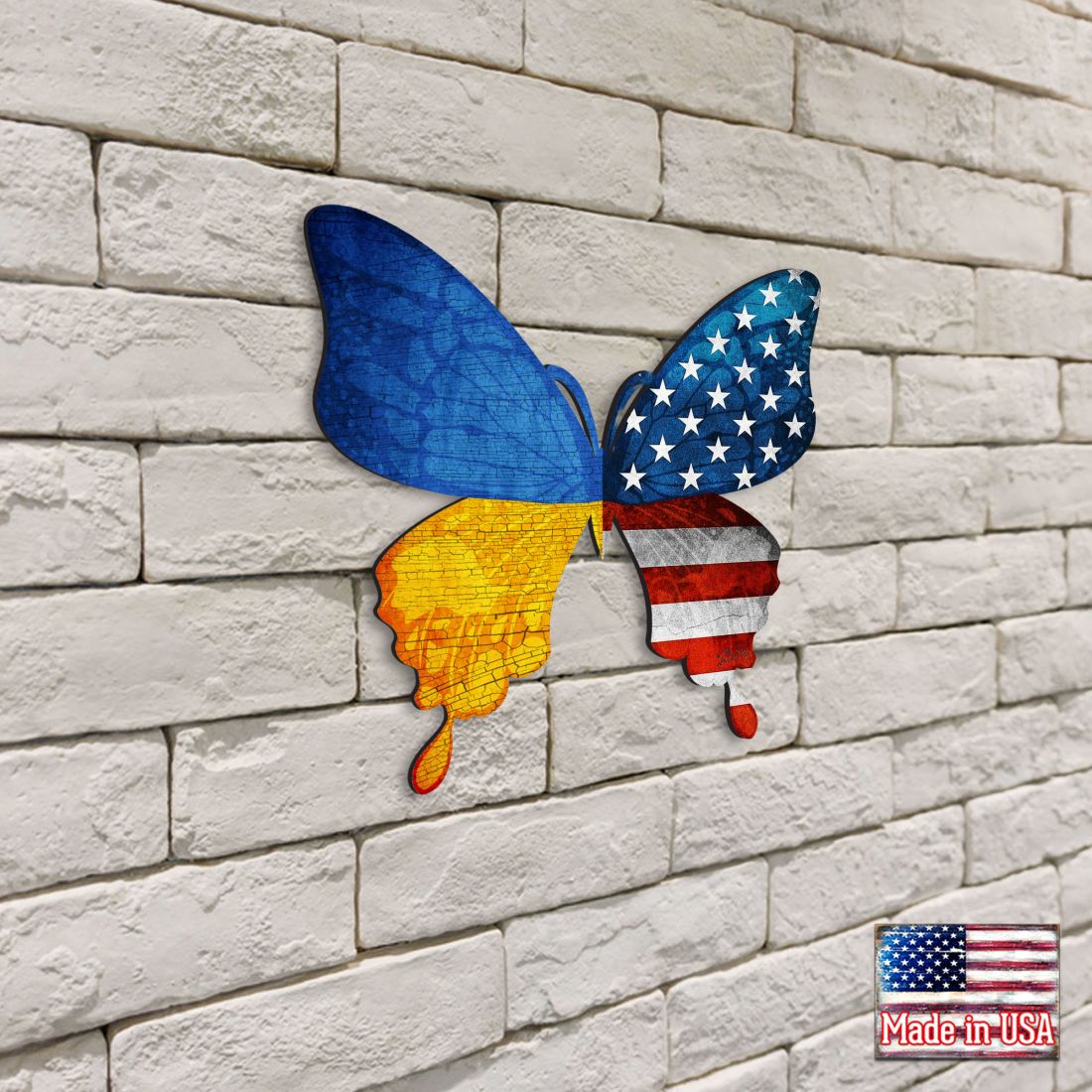 USA/Ukraine Butterfly Holiday Door Decor - International Decor - 8187129H
