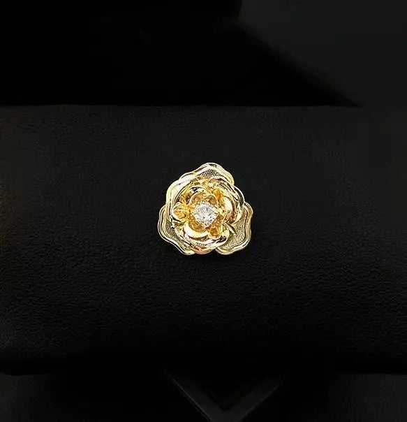 Retro Camellia Zircon Needle - Lootquake