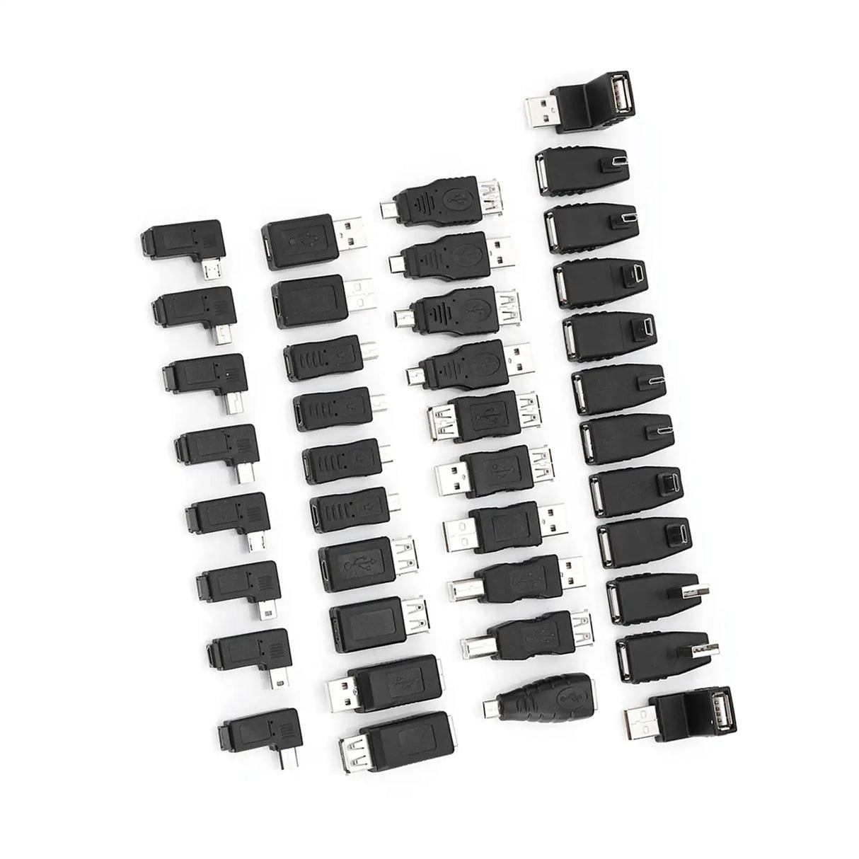Pack of 40 Multiple USB2.0 Adapters Angled Mini Micro Type B Male Female Converters Connectors - Lootquake